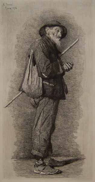 Man with Stick and Wallet